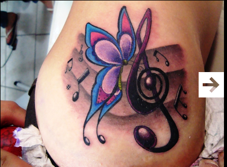 Tattoos - Mickey Barboza - Butterfly music note